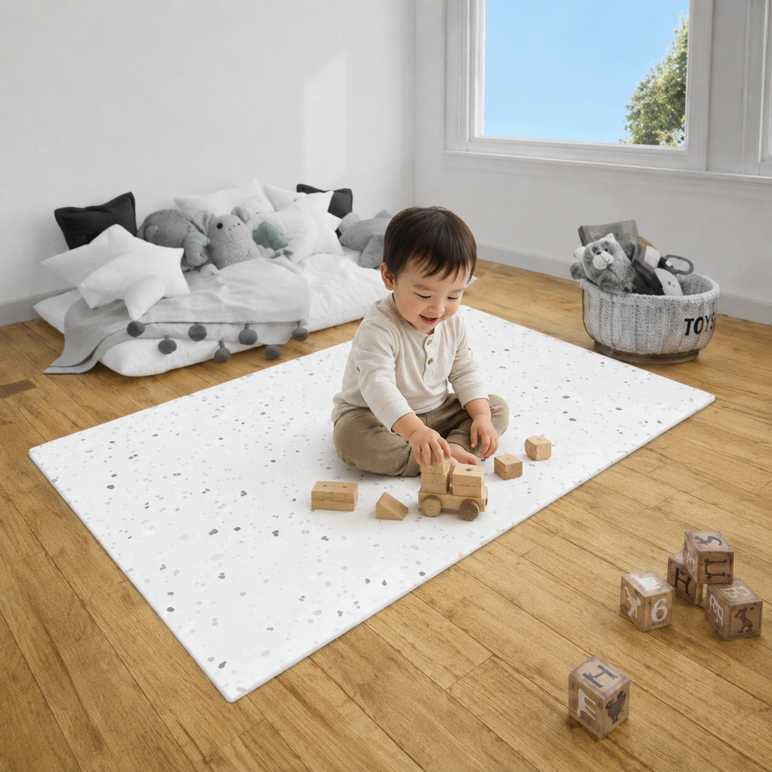 Create a Dreamy Kids' Room – The Charm of Pink Terrazzo Puzzle Play Mat