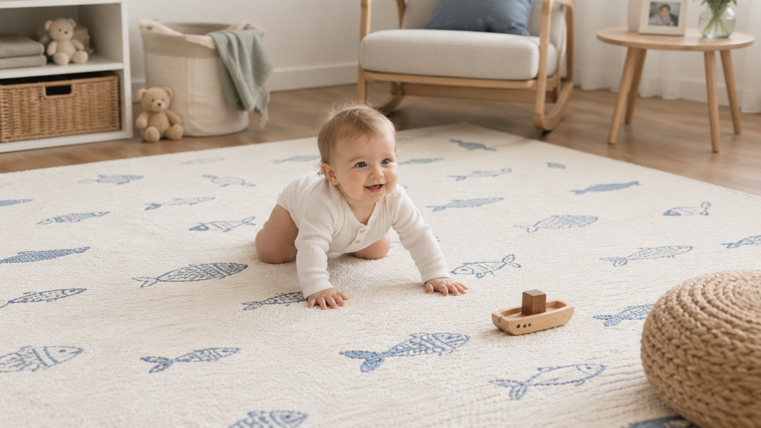 Ocean Whispers: Why White Fish-Patterned Carpet Mats Nurture Cognitive Calm