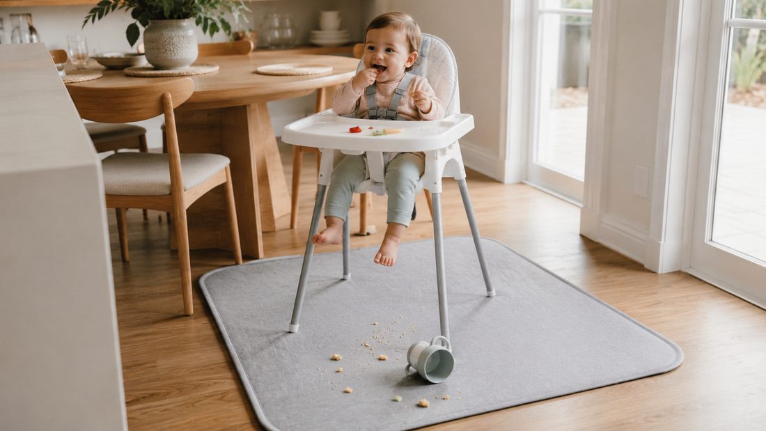 The Science of Mess Mitigation: Why Minimalist Neutral Splat Mats Belong Under Every High Chair