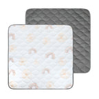 Fabric Play Mat - White Rainbow