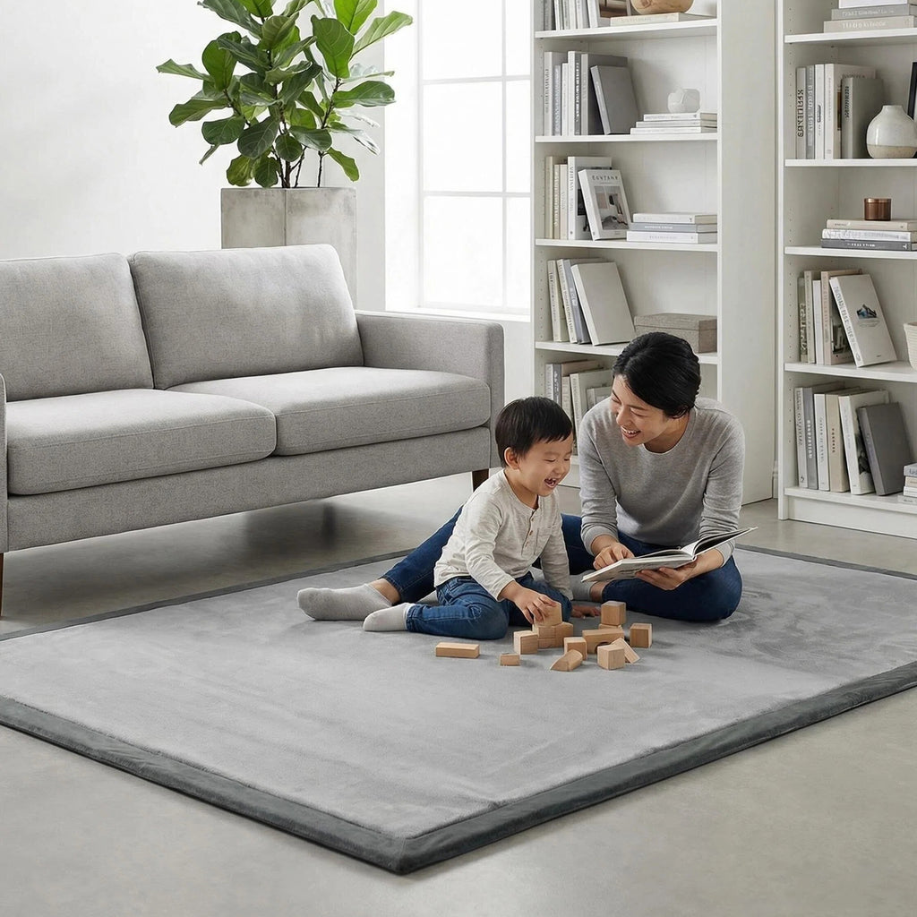 Coral Velvet Memory Foam Mat-Dark Grey