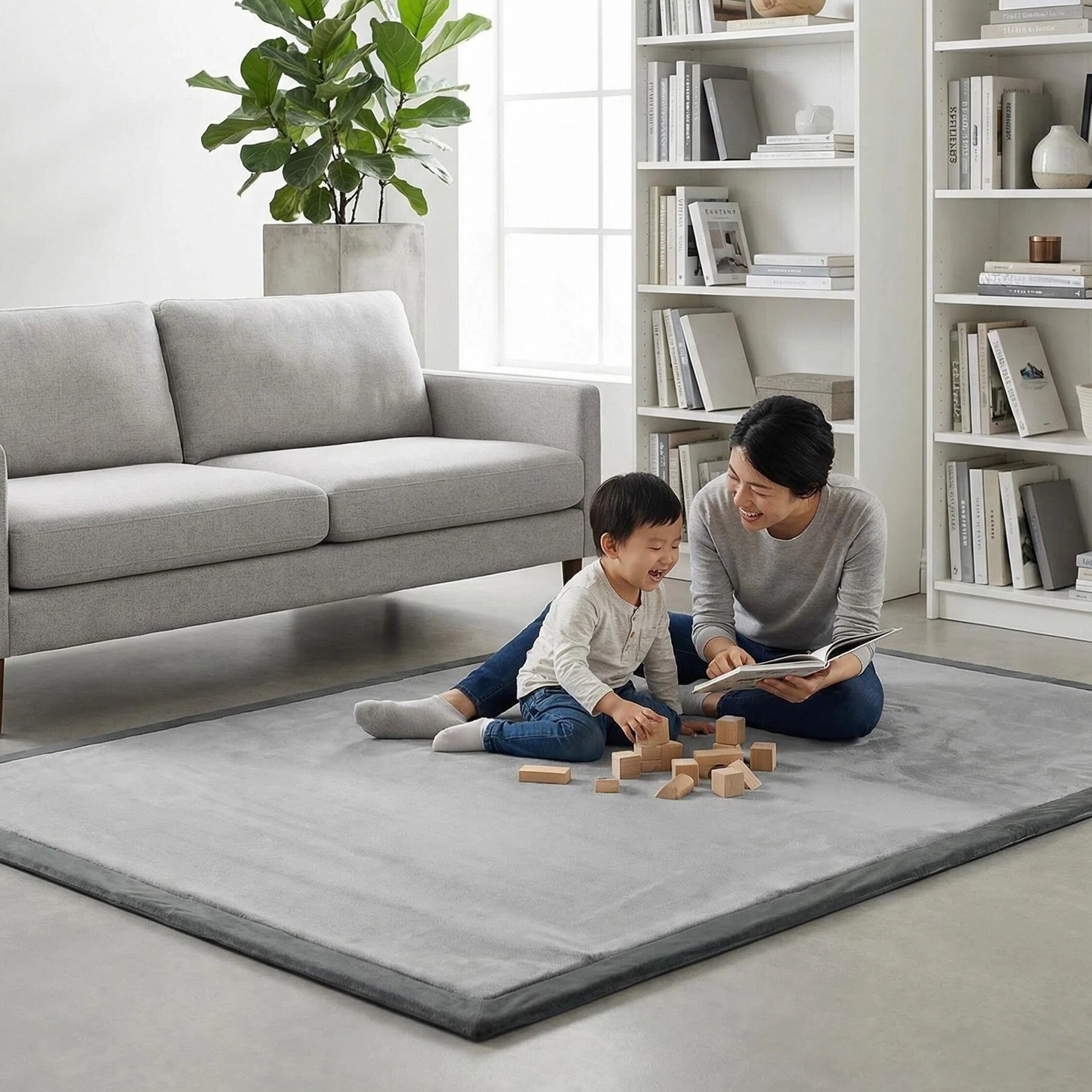 Coral Velvet Memory Foam Mat-Dark Grey