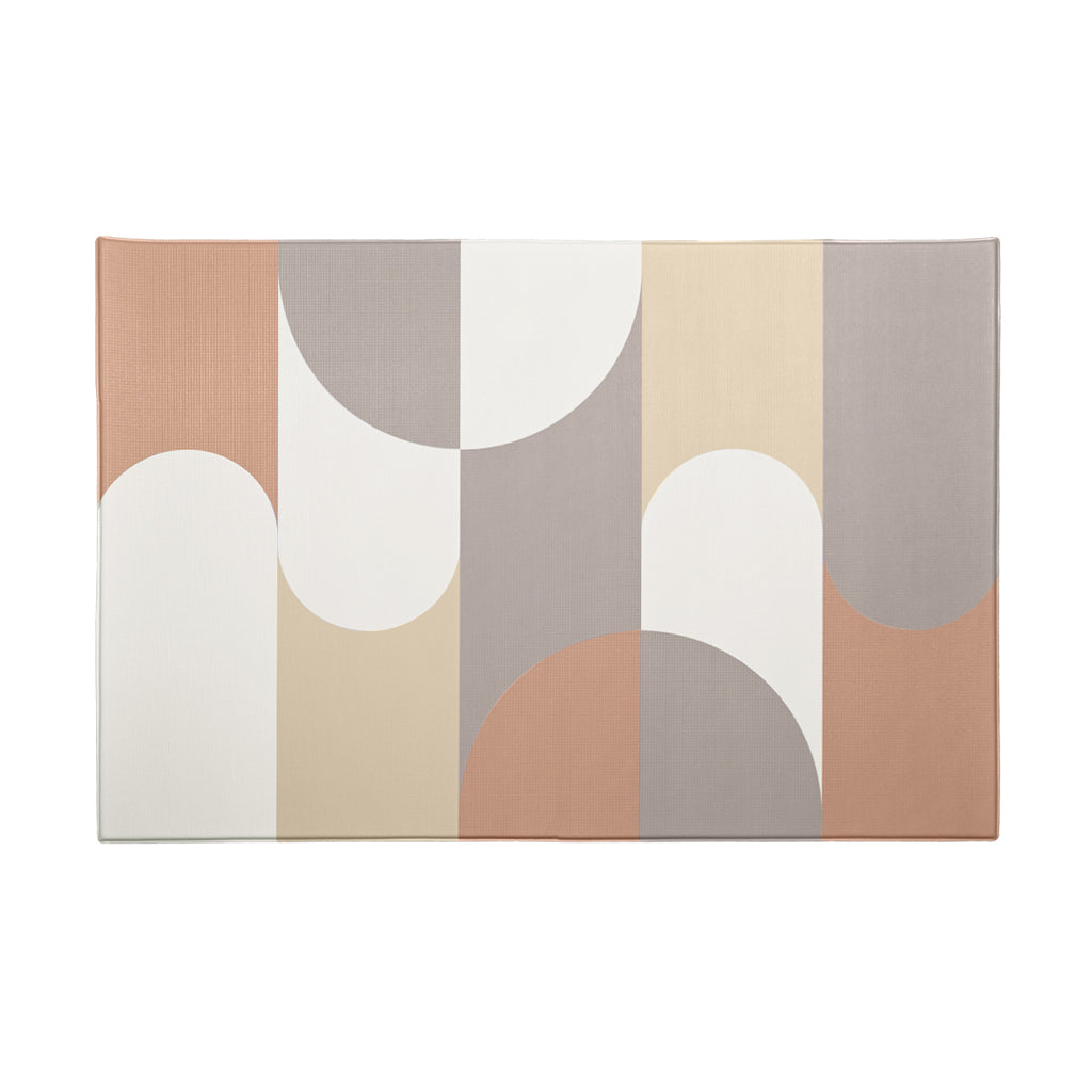 TPU Play Mat - White Line + Brown Abstract