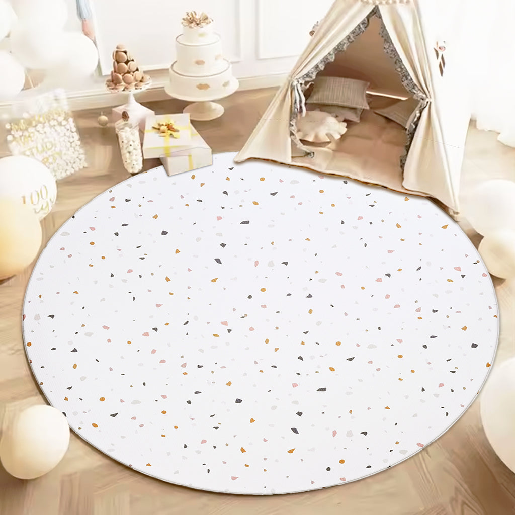 TPU Play Mat - Orbicular White Terrazzo + White Rainbow