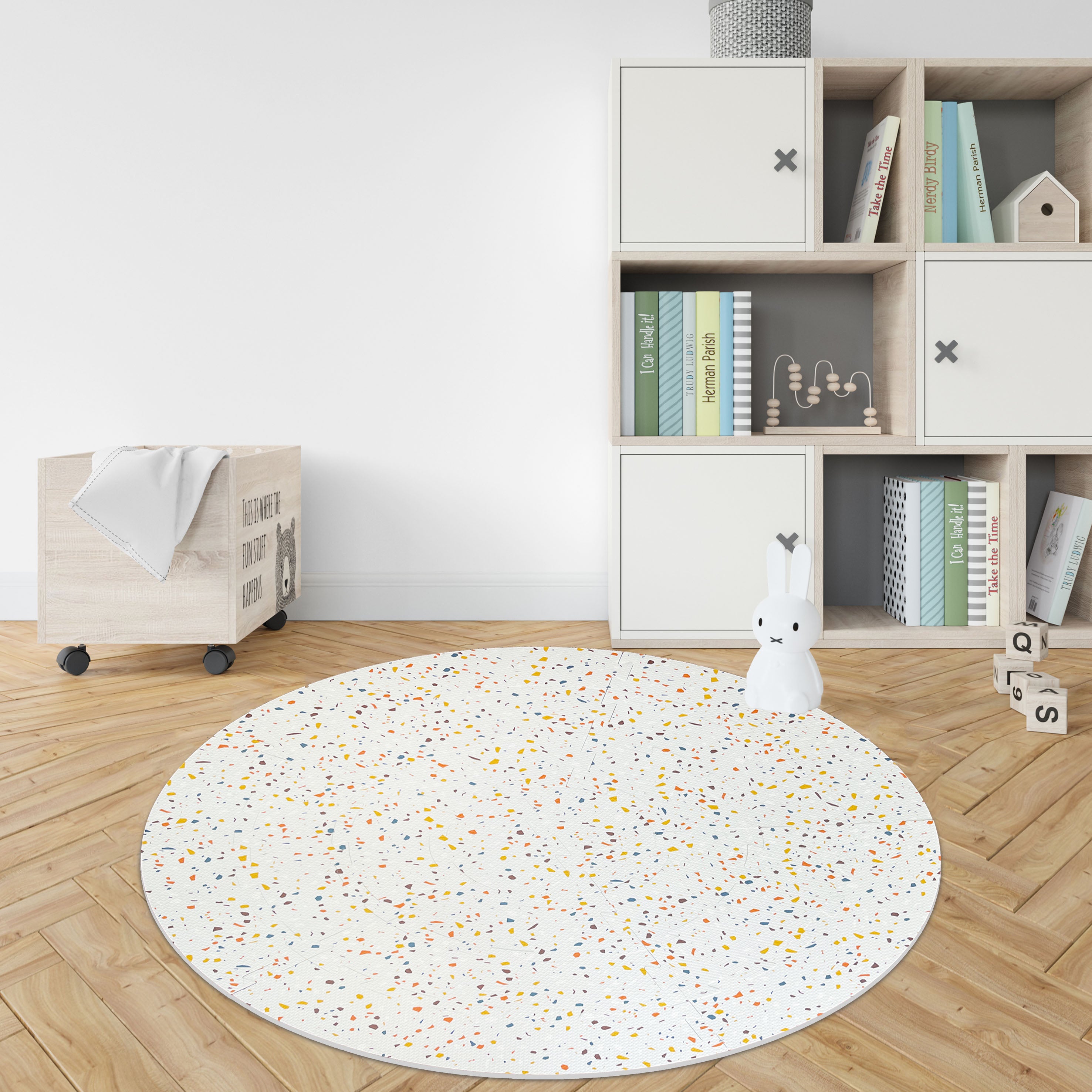 EVA Puzzle Mat - Orange Terrazzo Circle Mat