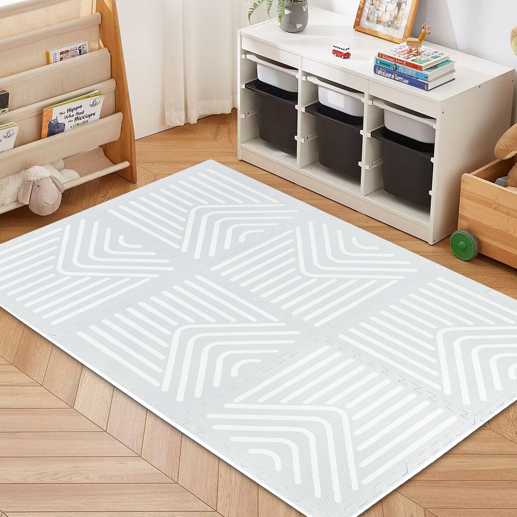 EVA Puzzle Mat - Tribal Geometry - Grey