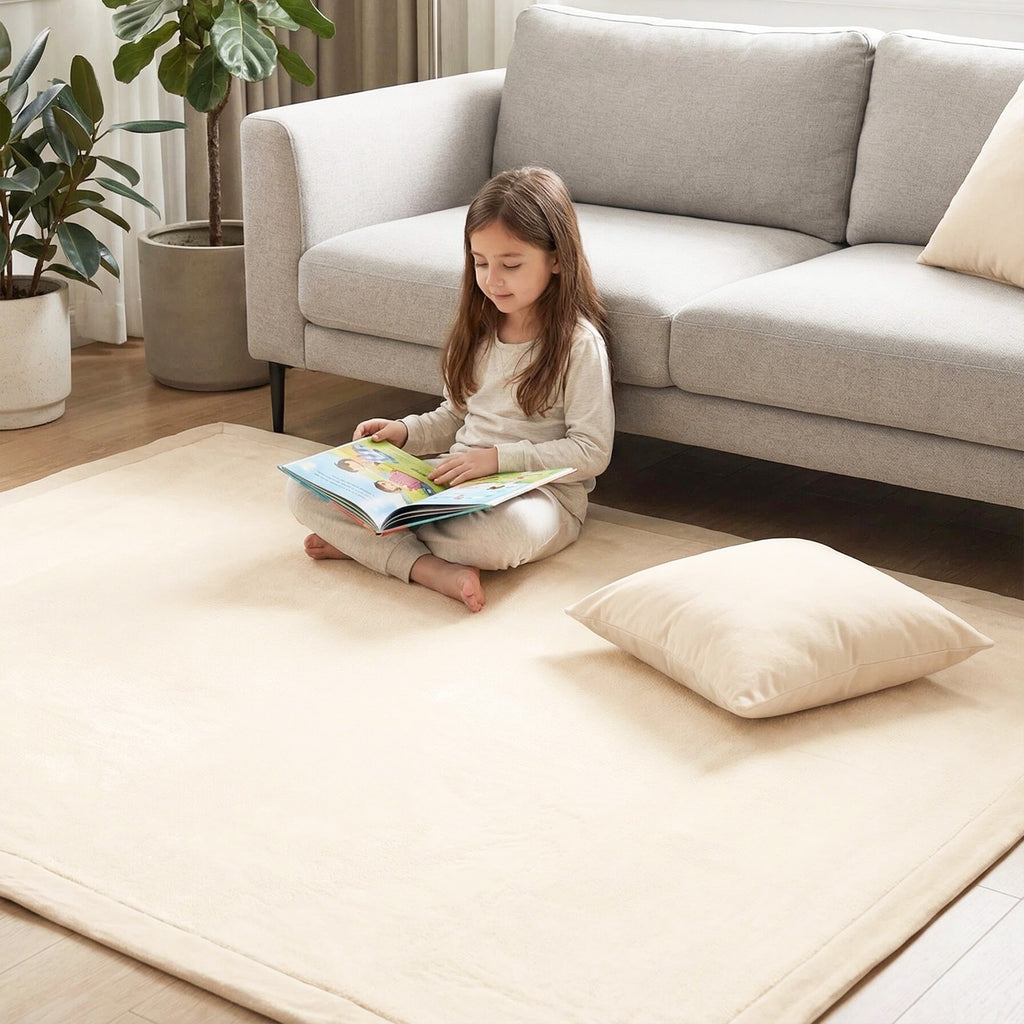 Coral Velvet Memory Foam Mat -Beige