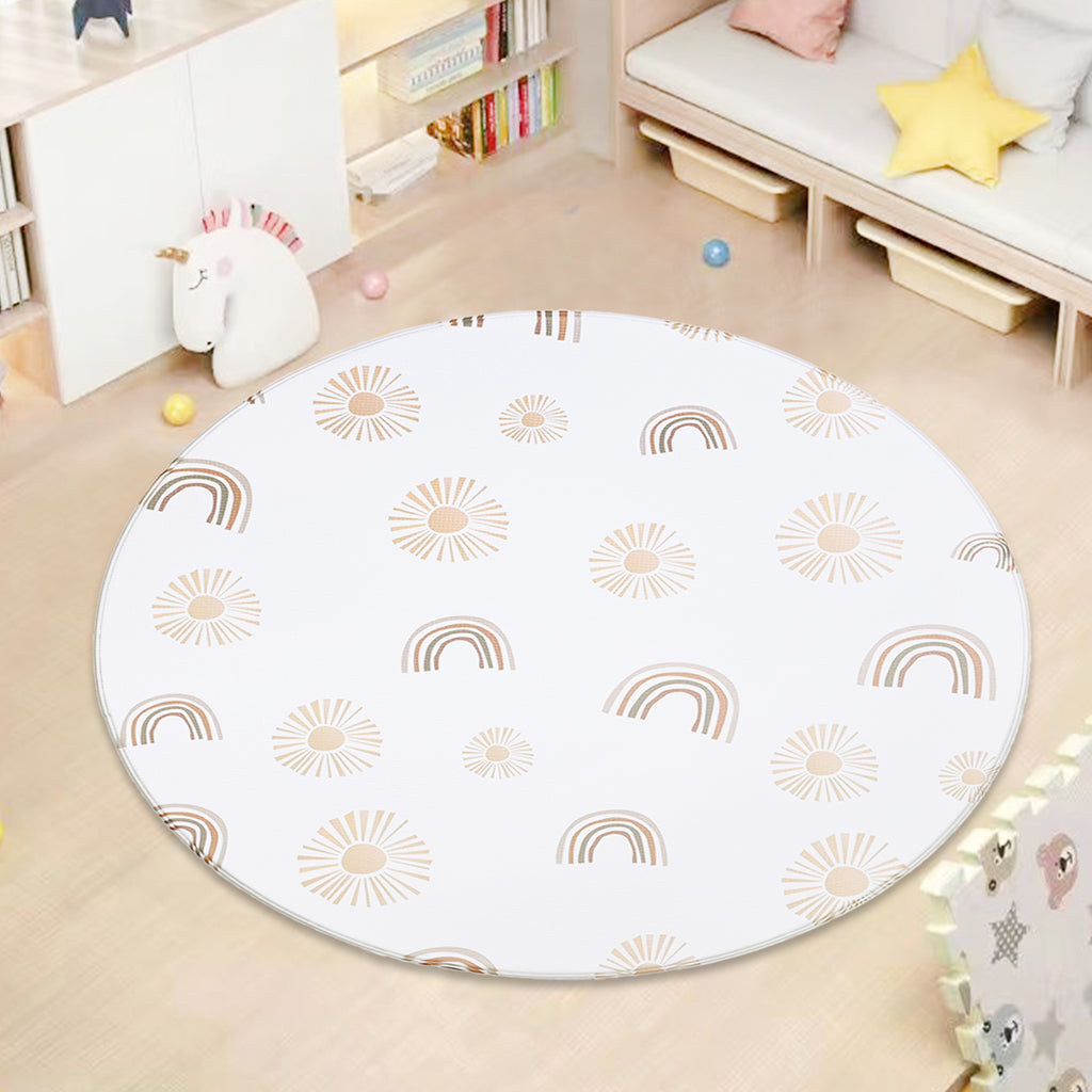 TPU Play Mat - Orbicular White Terrazzo + White Rainbow