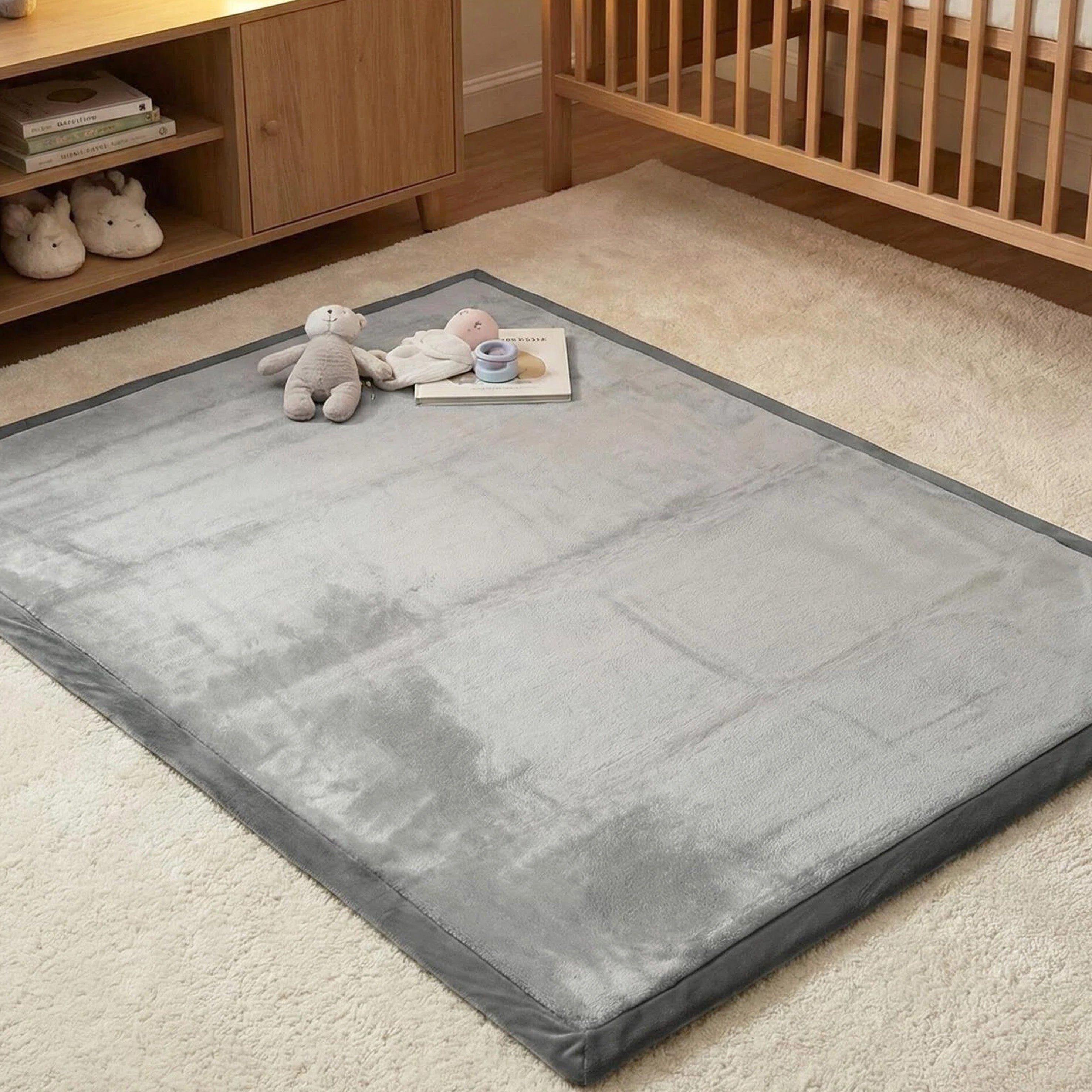 Coral Velvet Memory Foam Mat-Dark Grey