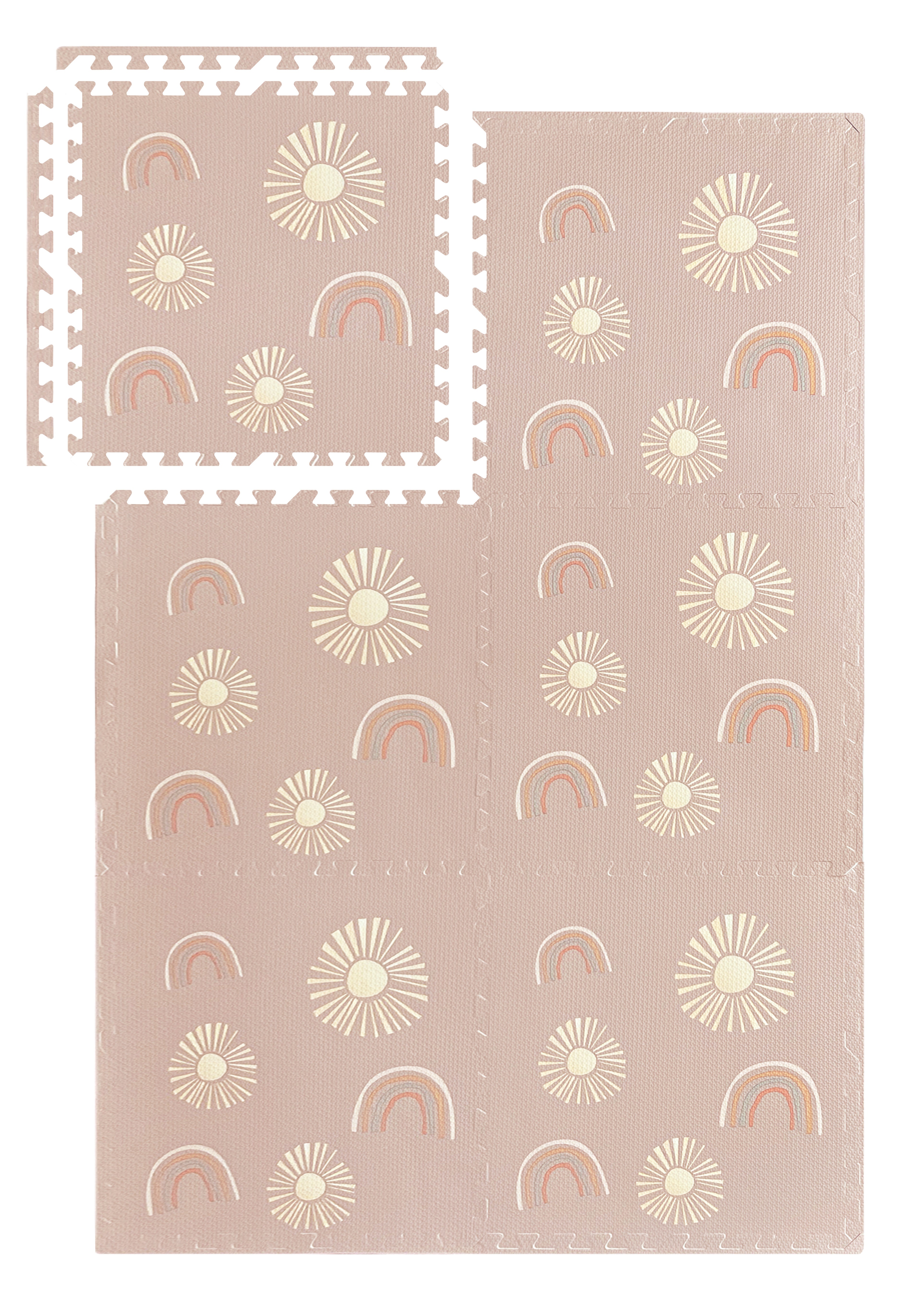 EVA Puzzle Mat - Pink Rainbow & Sun