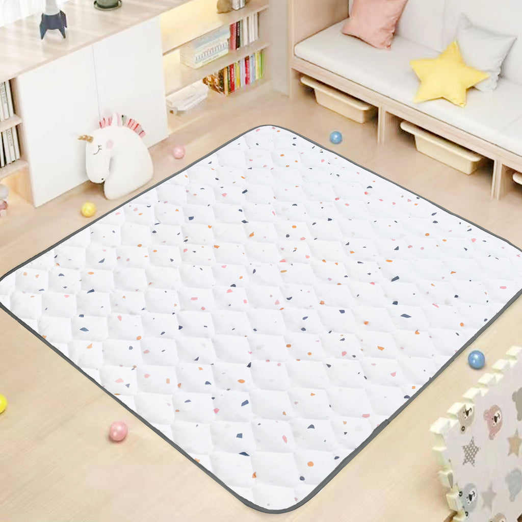 Fabric Play Mat - White Terrazzo