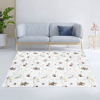 XPE Foldable Play Mat Brown Terrazzo + White Airplane Track