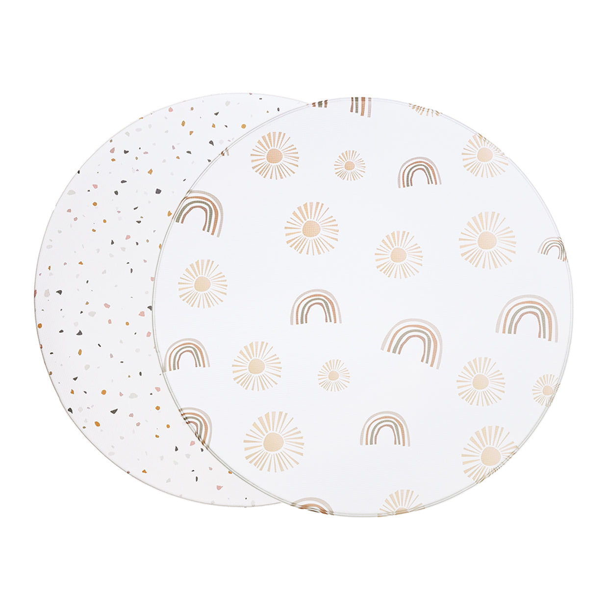 TPU Play Mat - Orbicular White Terrazzo + White Rainbow