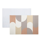 TPU Play Mat - White Line + Brown Abstract