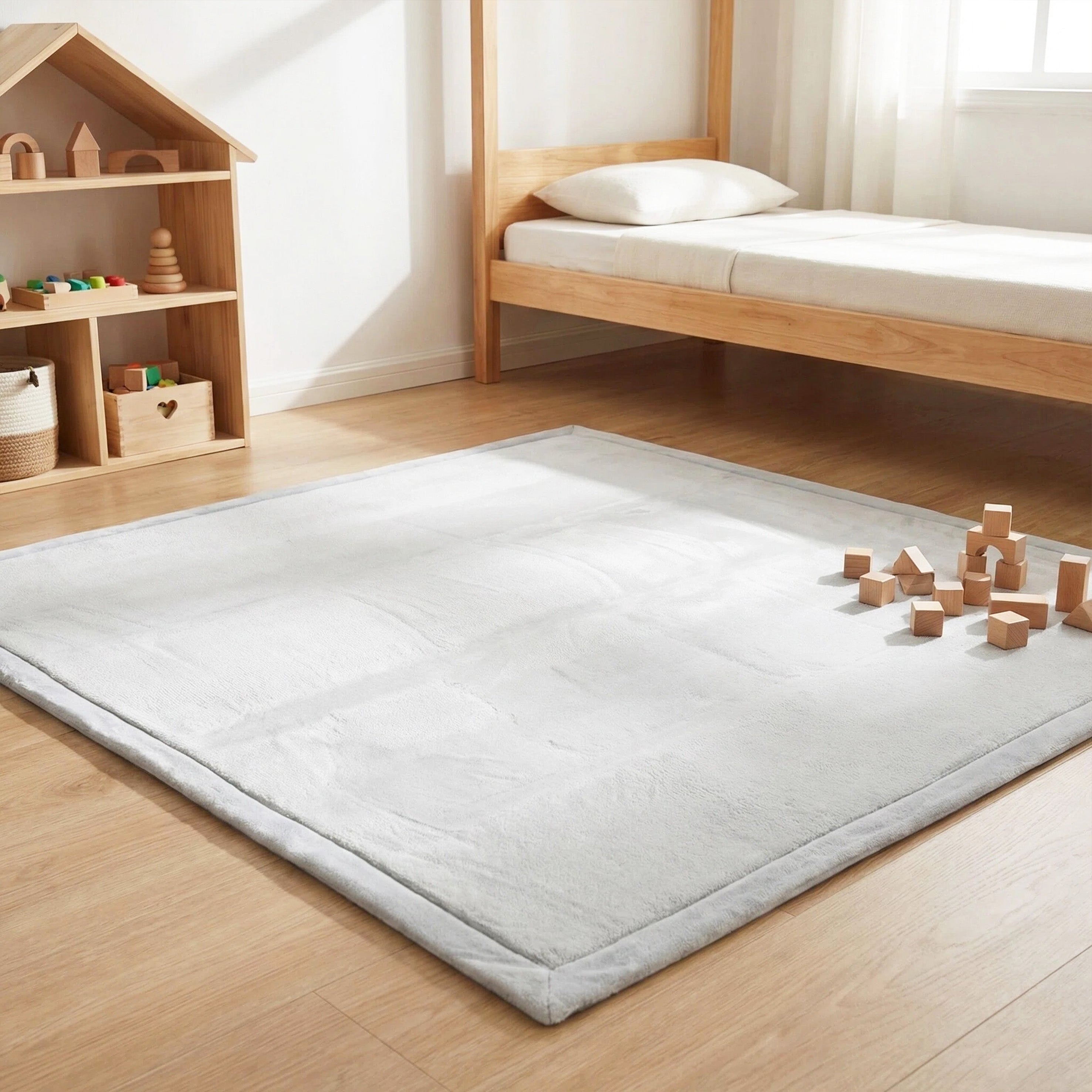 Coral Velvet Memory Foam Mat-Grey