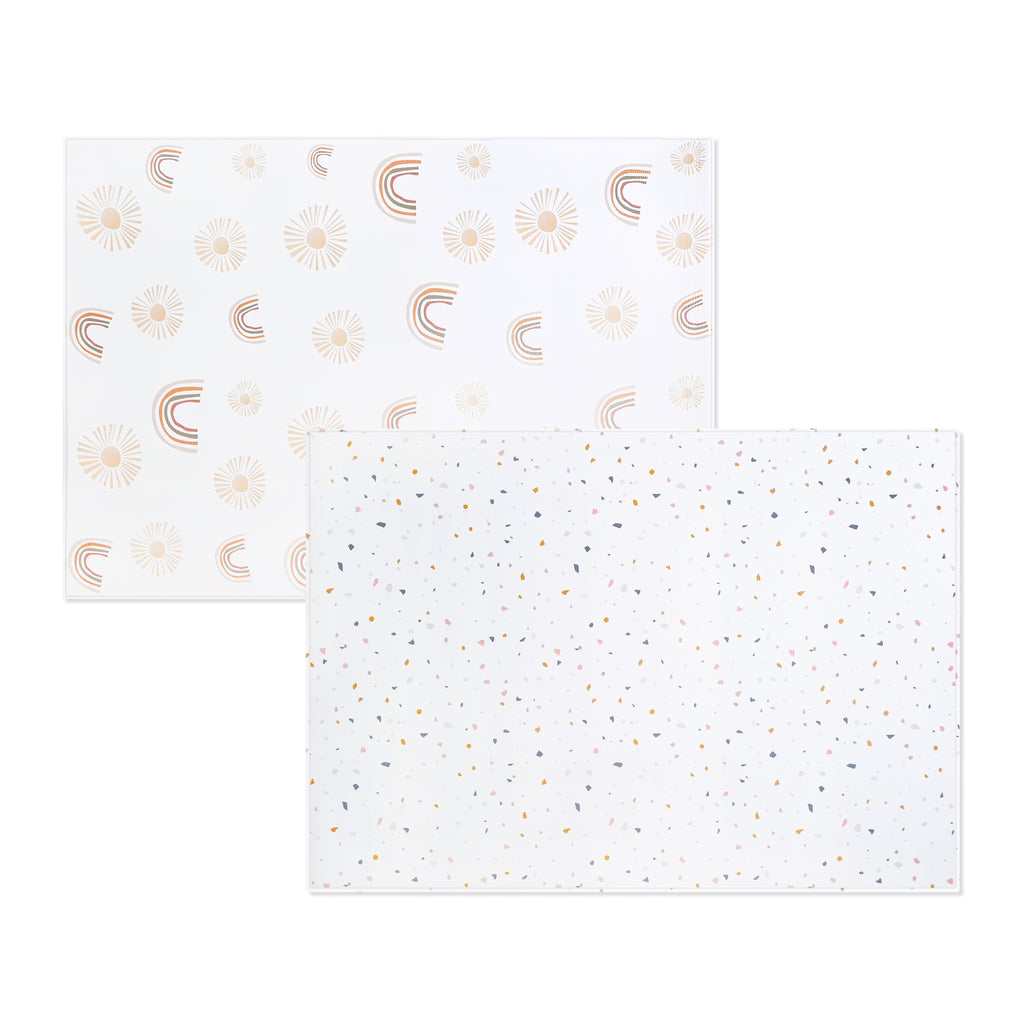 TPU Play Mat - White Terrazzo + White Rainbow
