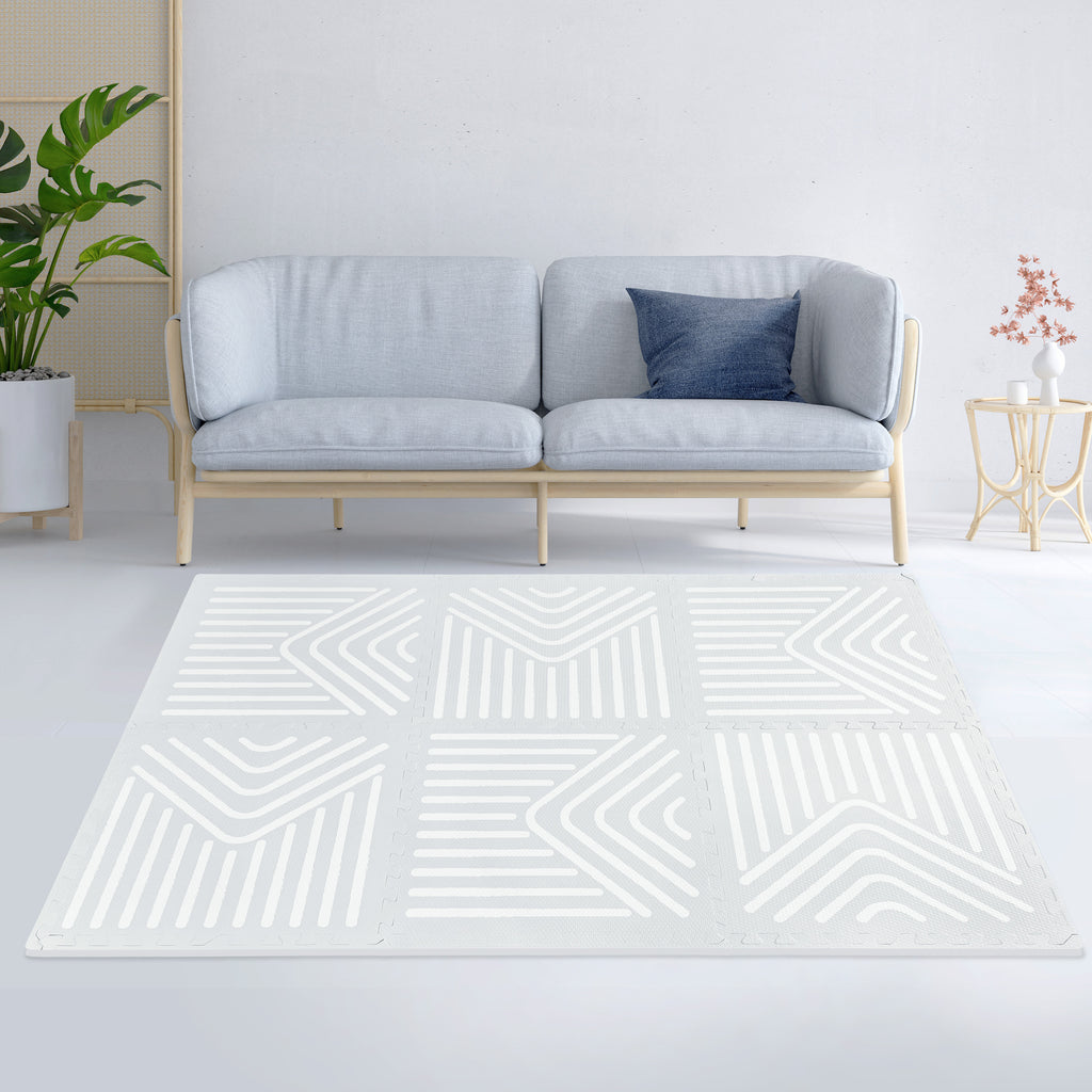 EVA Puzzle Mat - Tribal Geometry - Grey