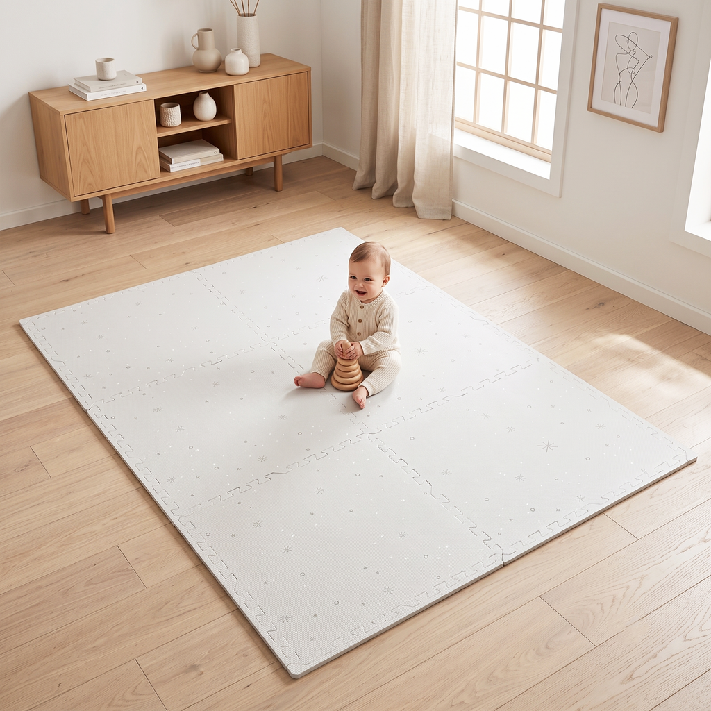 EVA Printed Play Mat-Space Exploration Light Grey-Interactive Stickers