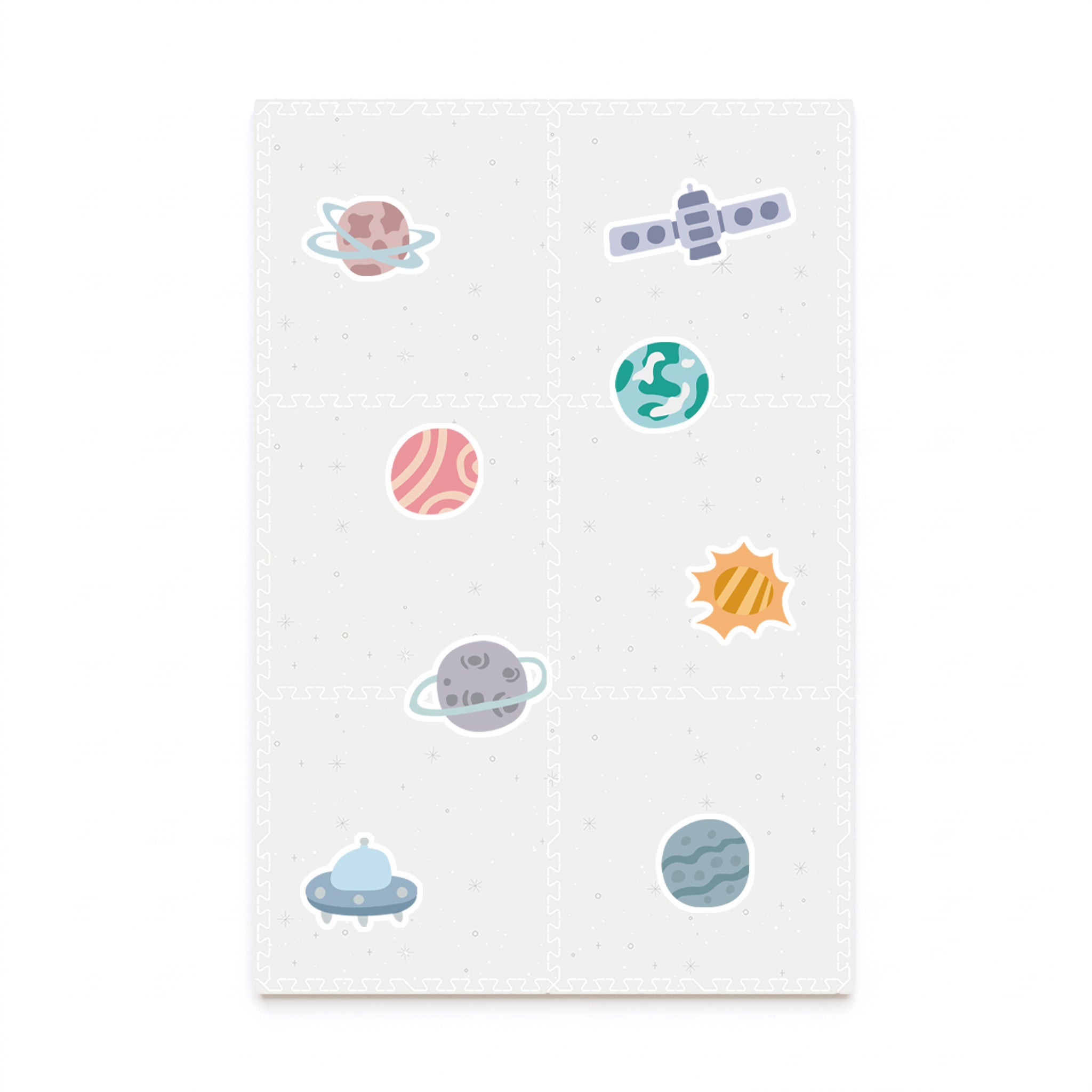 EVA Printed Play Mat-Space Exploration Light Grey-Interactive Stickers