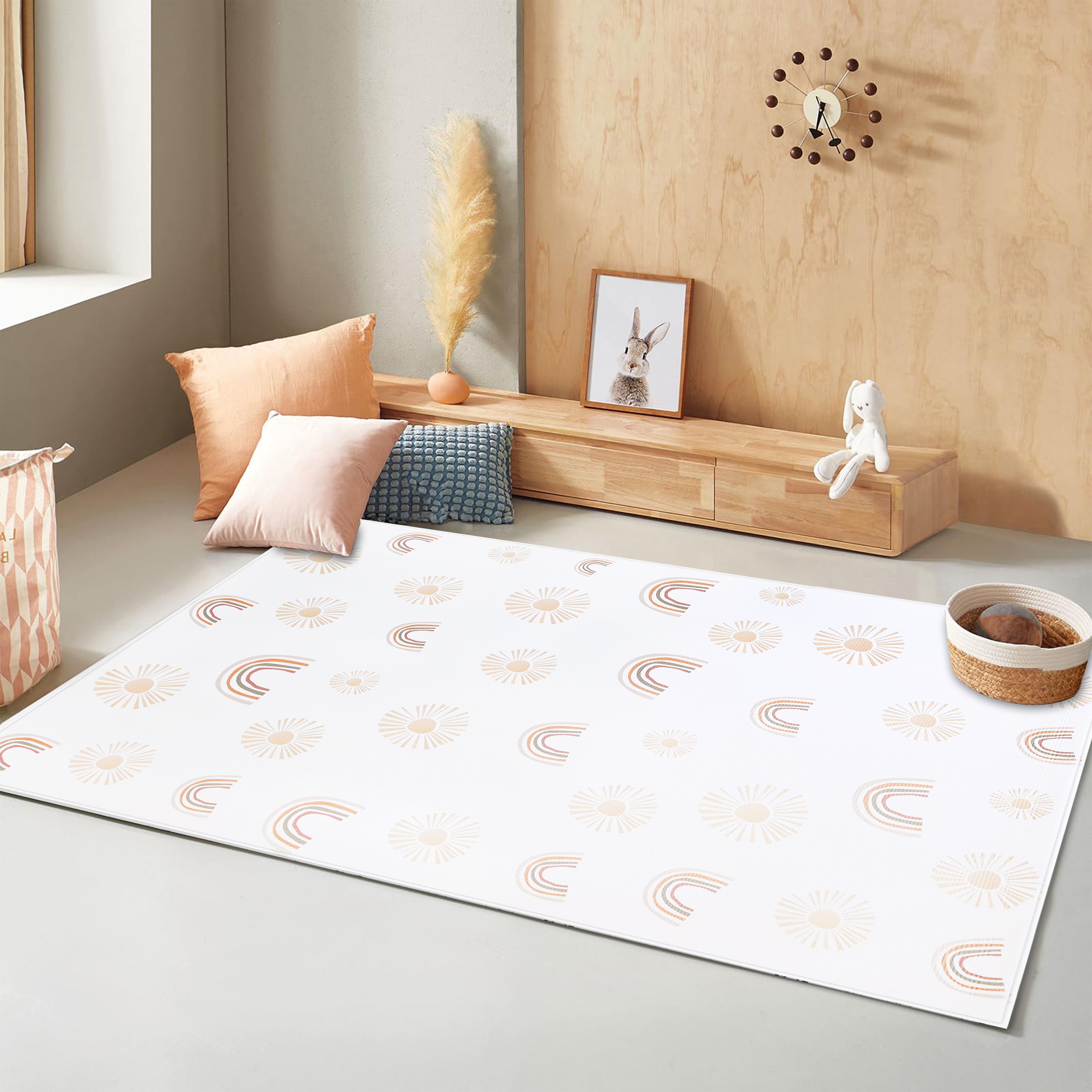 TPU Play Mat - White Terrazzo + White Rainbow