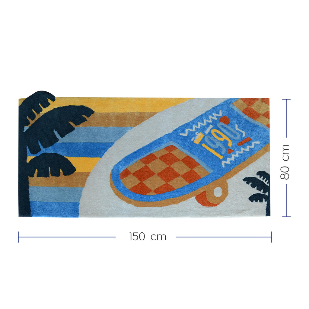 Kids Rug - Beach Skateboarding