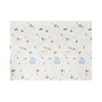 XPE Foldable Play Mat White Terrazzo + Beige Train Track