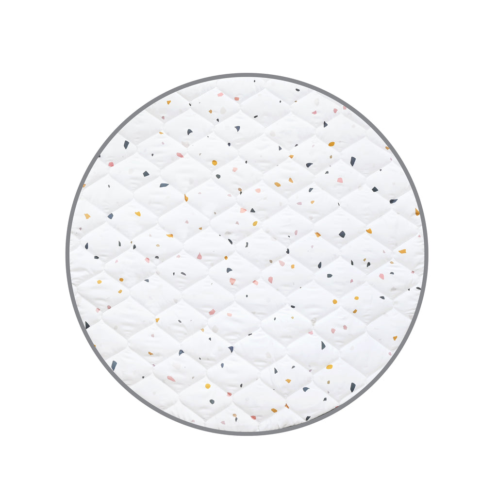 Fabric Play Mat - Circle-White Terrazzo