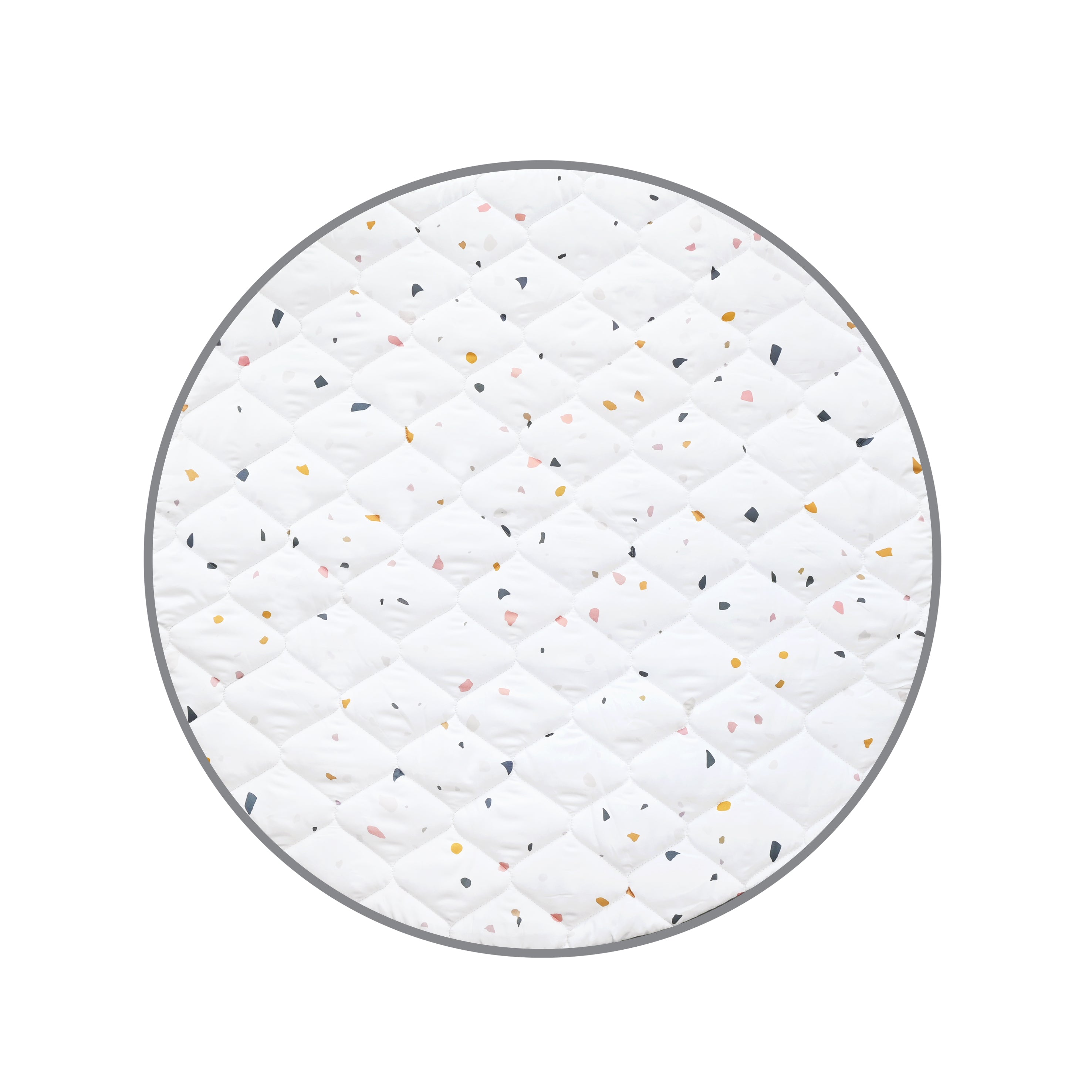 Fabric Play Mat - Circle-White Terrazzo