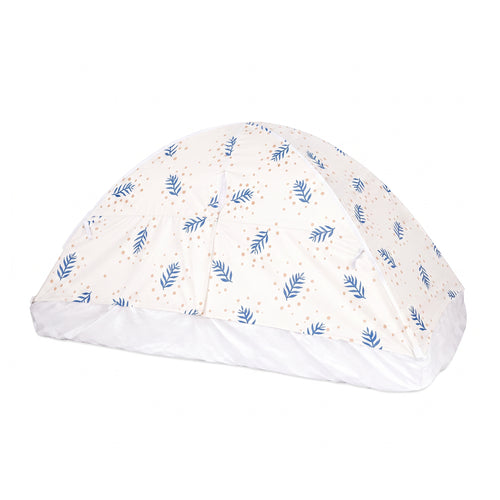Bed Tent Canopy - Blue Botanical Leaf