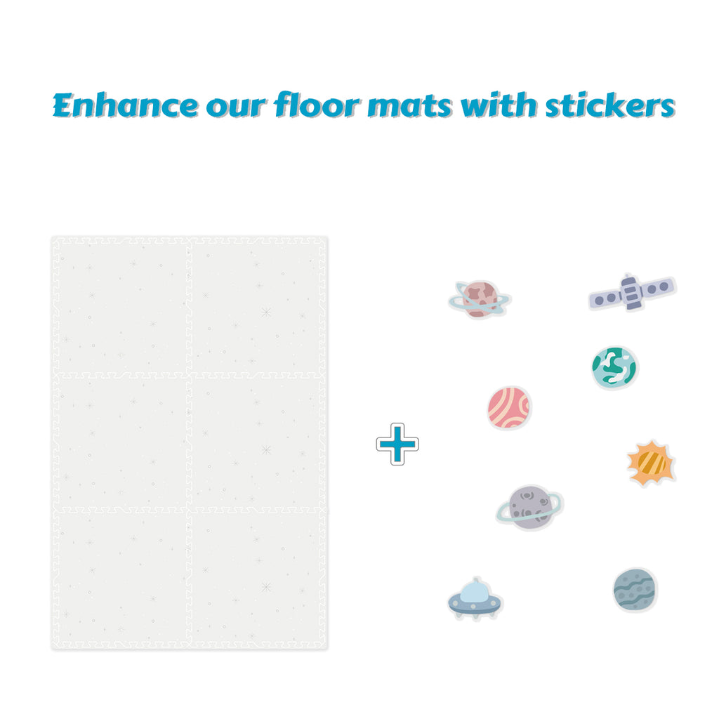 EVA Printed Play Mat-Space Exploration Light Grey-Interactive Stickers