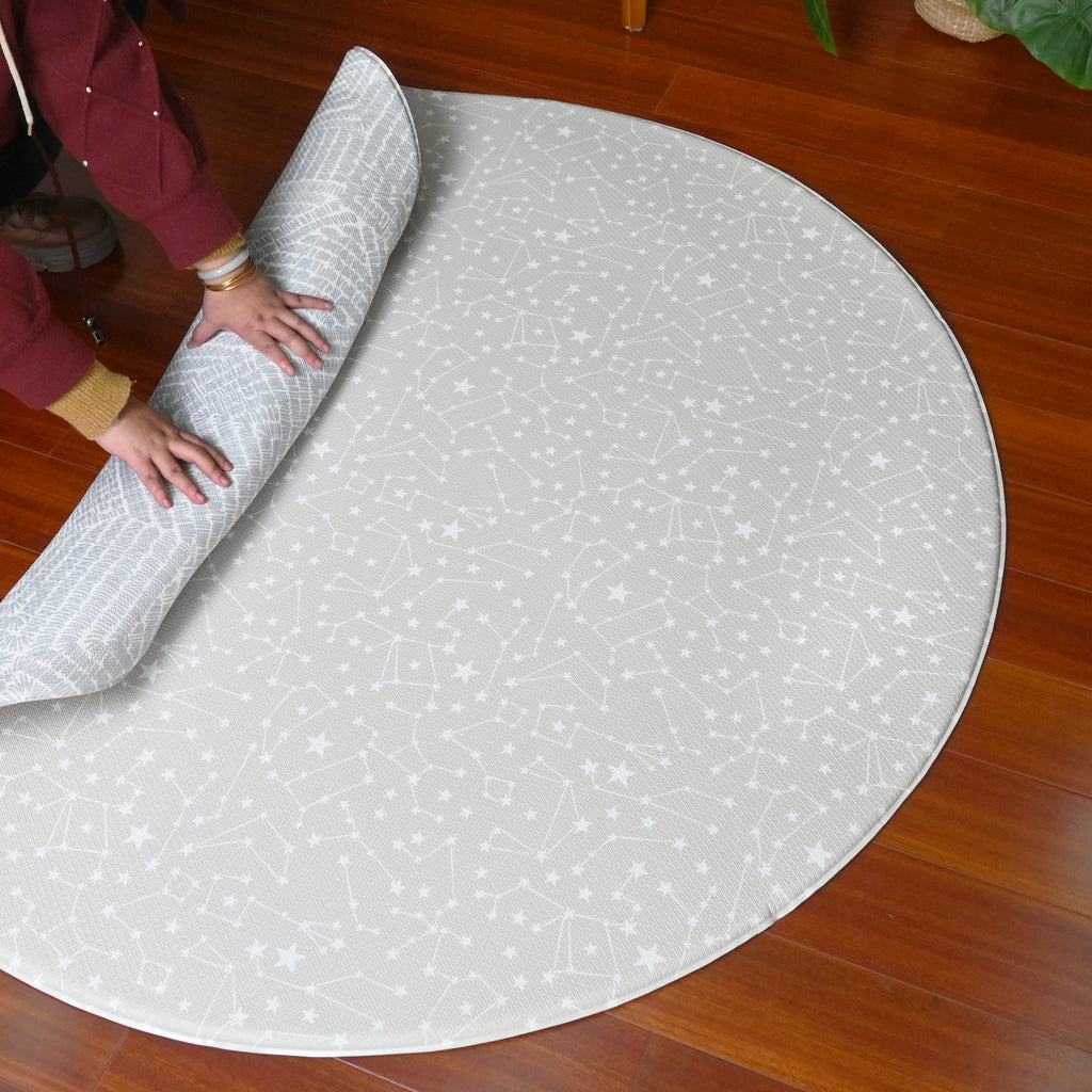 TPU Play Mat - Orbicular Grayish Brown Maze + Gray Cosmic