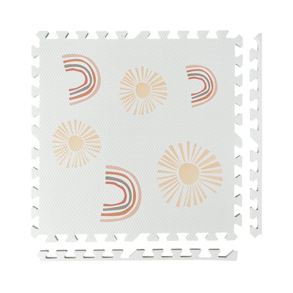 EVA Puzzle Mat - Cream Rainbow & Sun