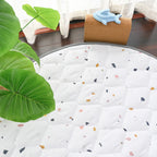Fabric Play Mat - Circle-White Terrazzo