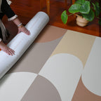 TPU Play Mat - White Line + Brown Abstract