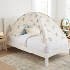 Bed Tent Canopy - Blue Botanical Leaf