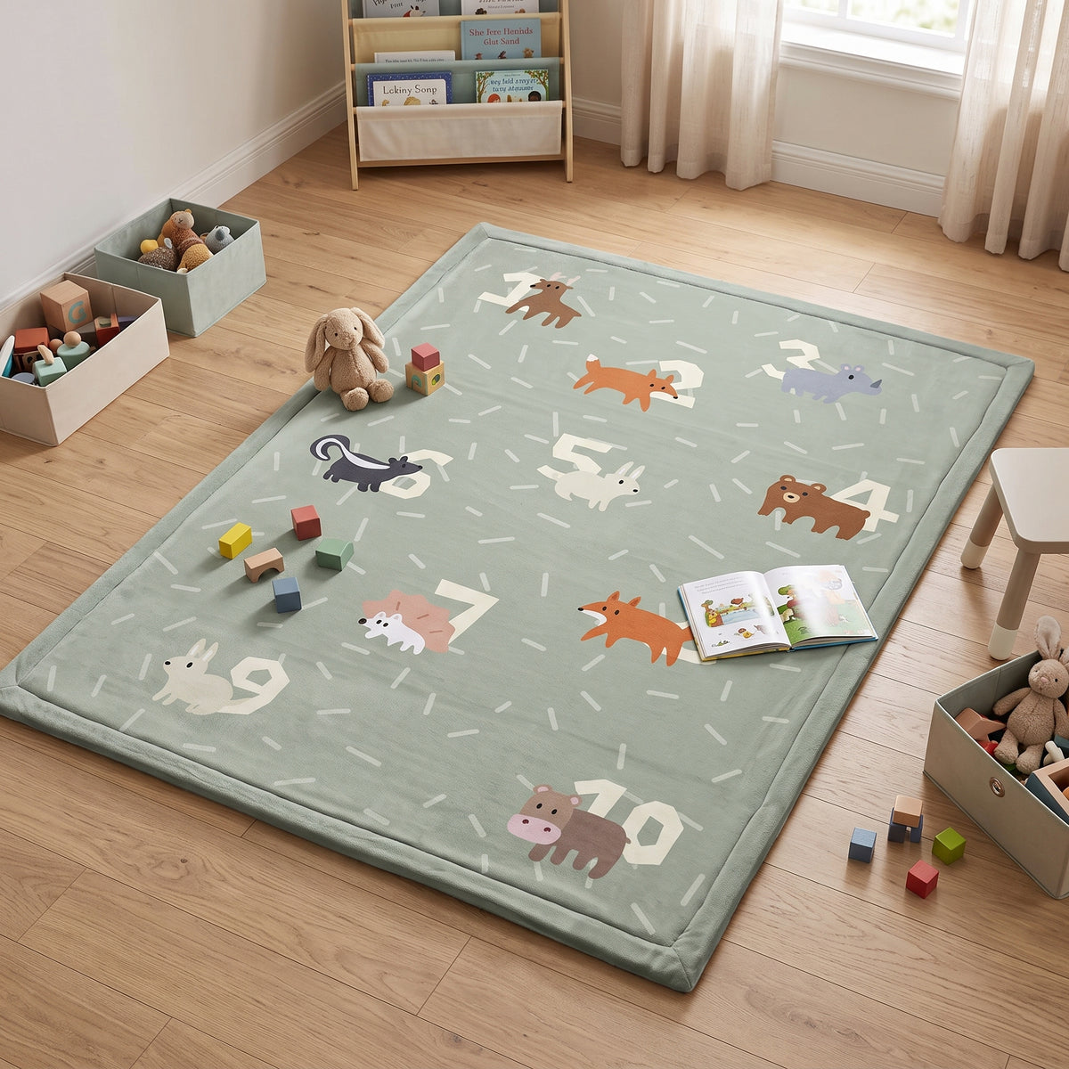 Coral Velvet Memory Foam Mat – Forest Animals