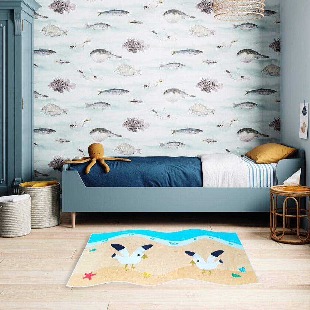 Kids Rug - Beach & Seagull