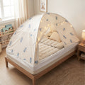 Bed Tent Canopy - Blue Botanical Leaf