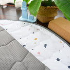 Fabric Play Mat - Circle-White Terrazzo