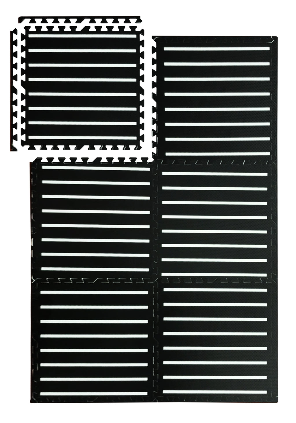 EVA Puzzle Mat Black & White Stripes
