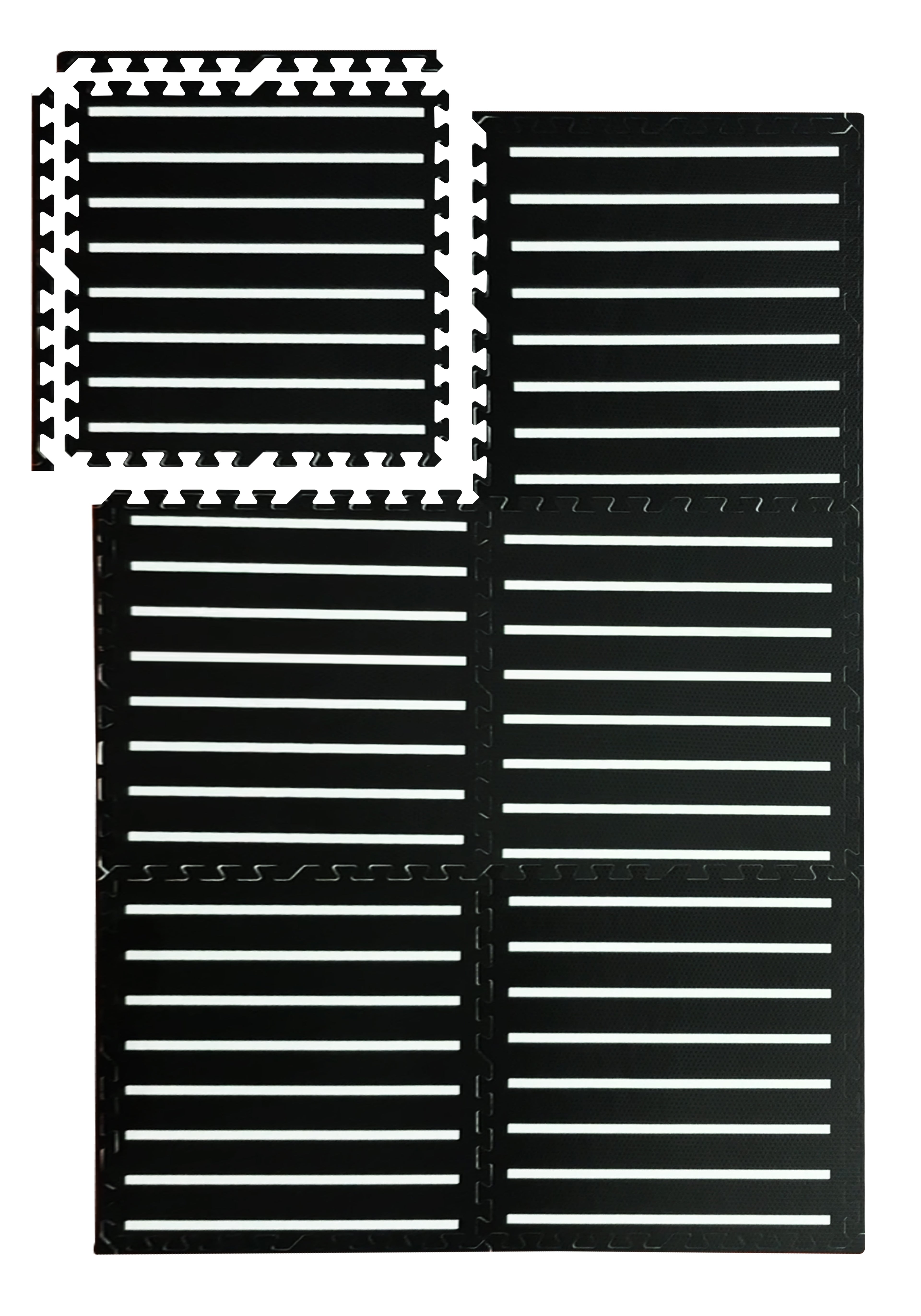 EVA Puzzle Mat Black & White Stripes