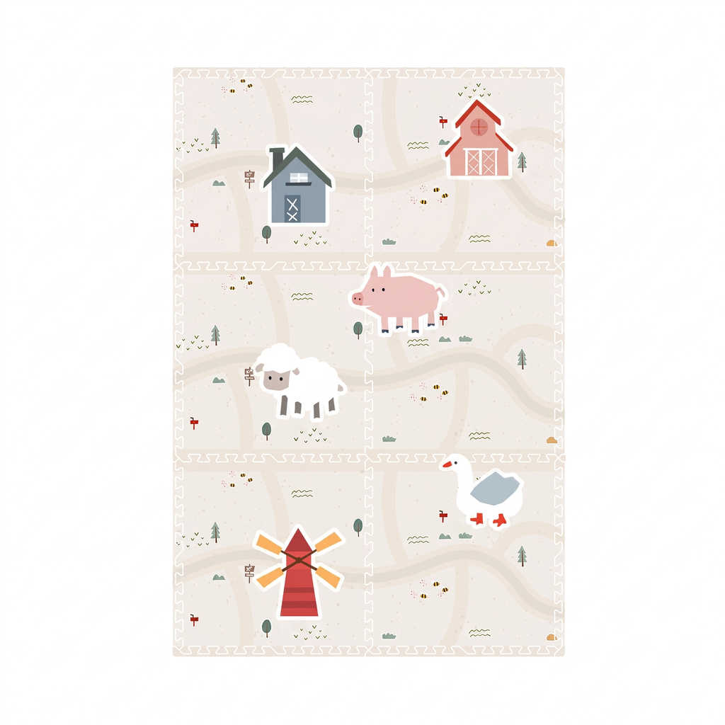 EVA Printed Play Mat-Farm Life-Interactive Stickers