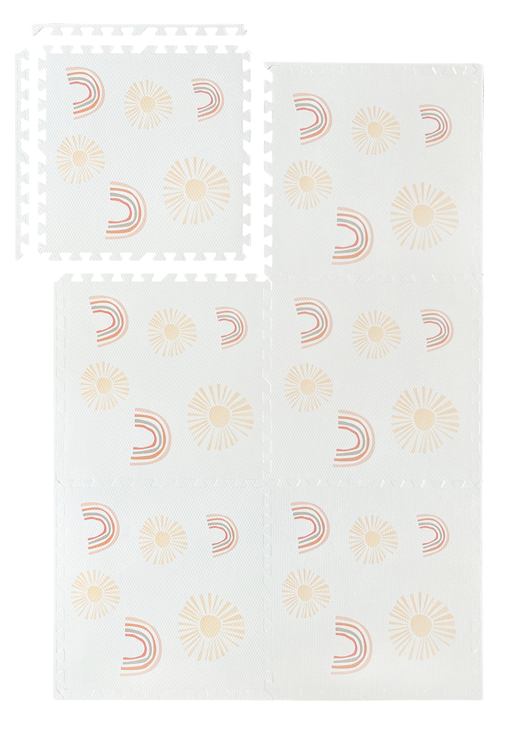EVA Puzzle Mat - Cream Rainbow & Sun