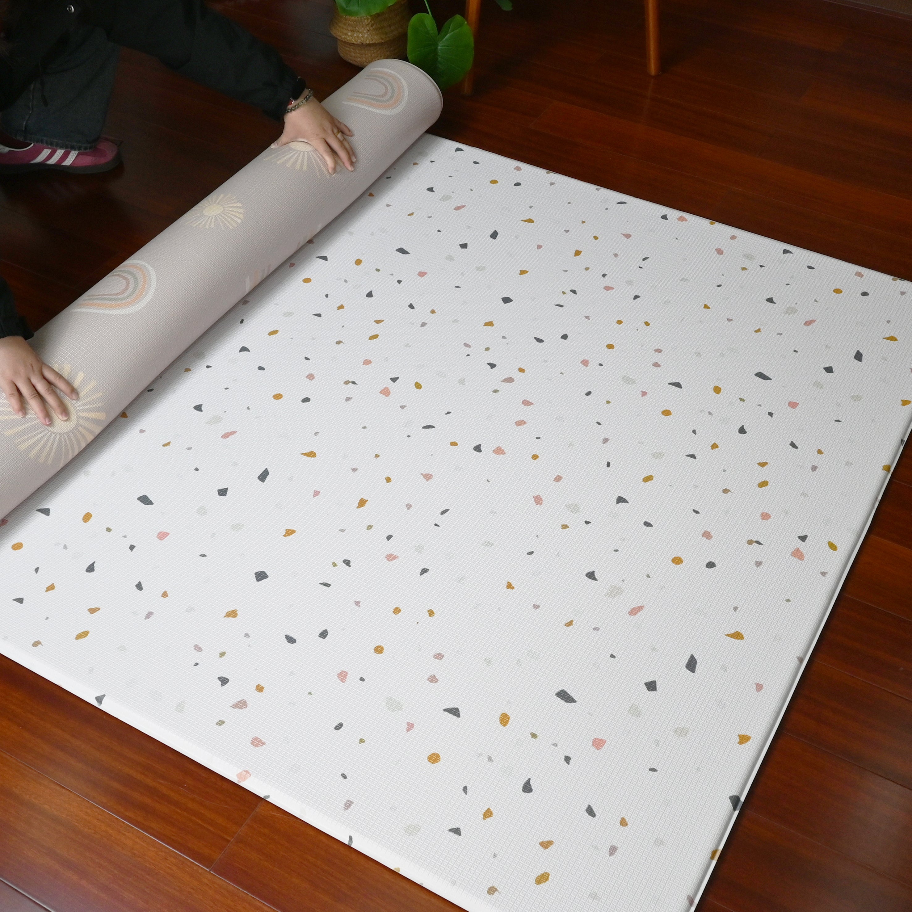 TPU Play Mat - Pink Terrazzo + Pink Rainbow