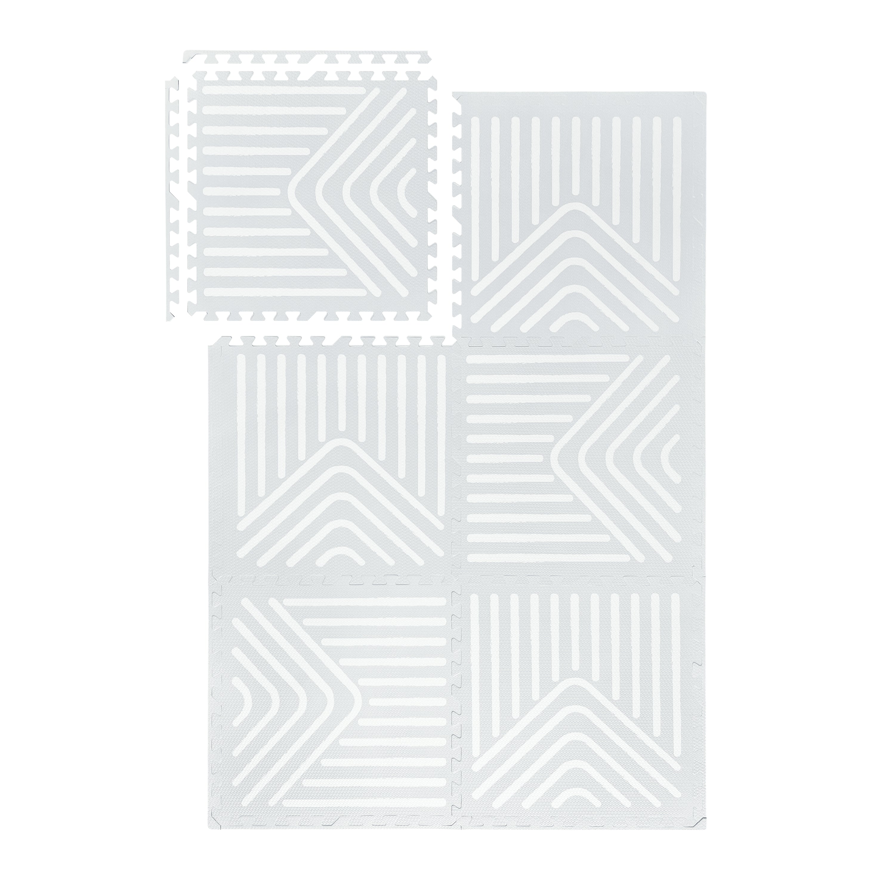 EVA Puzzle Mat - Tribal Geometry - Grey