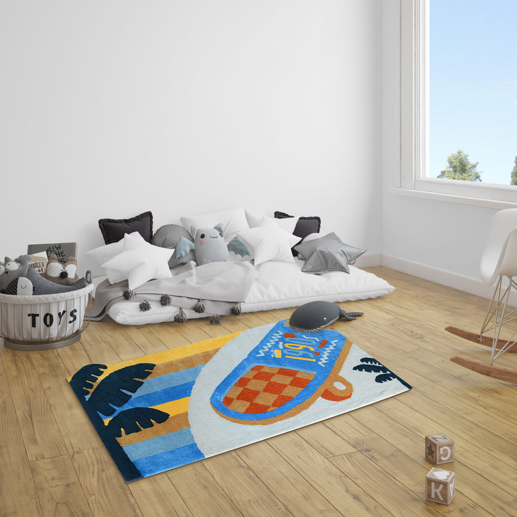 Kids Rug - Beach Skateboarding