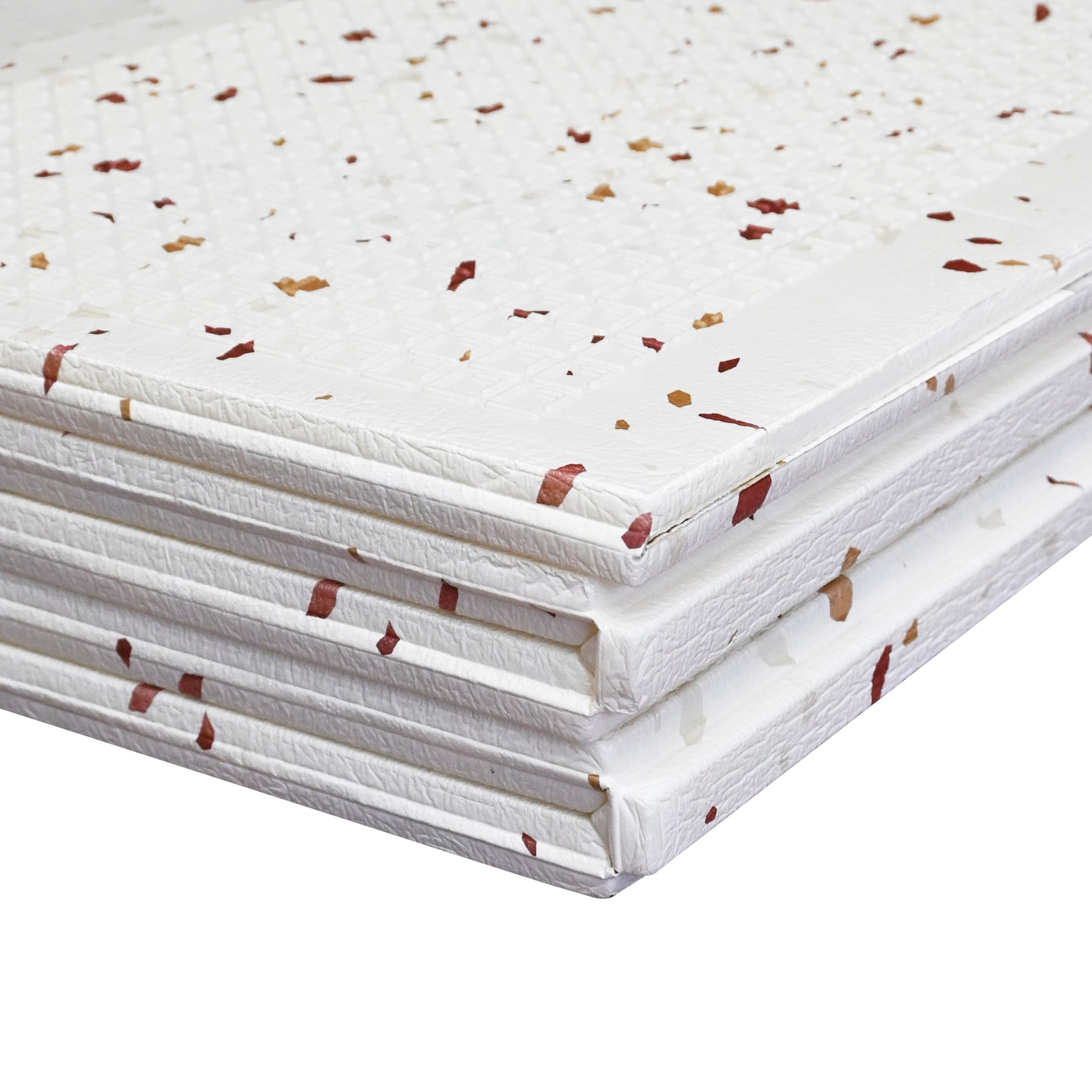 XPE Foldable Play Mat Brown Terrazzo + White Airplane Track