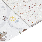 XPE Foldable Play Mat Brown Terrazzo + White Airplane Track