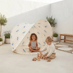 Beach Tent - Blue Botanical Leaf