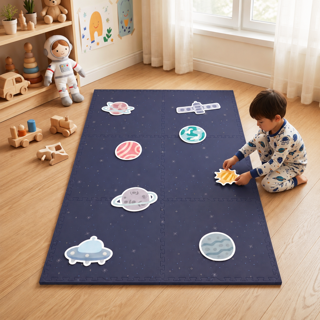 EVA Printed Play Mat-Space Exploration-Interactive Stickers